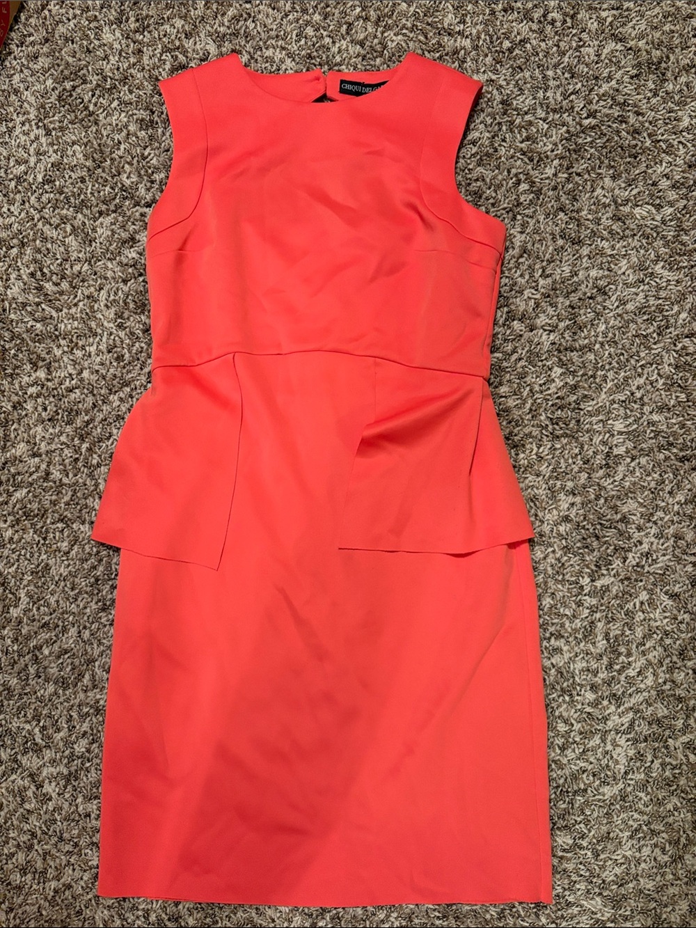 Size medium Coral Peplum Midi Dress